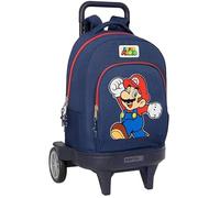 Sac à dos à roulettes SAFTA Mario - Compact, évolutif, trolley, pour enfant (primaire)