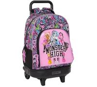 Safta Compact Monster High Drama Wheeled Backpack Rose