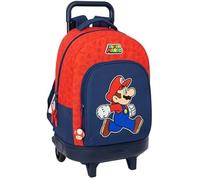 Safta Sac à dos à roulettes Compact Super Mario Trick Rouge/Orange Enfants