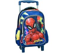 Sac à dos à roulettes Spiderman Marvel Bleu 30 CM Trolley Maternelle