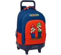 Safta Super Mario 33l 33x45x22 Cm Wheeled Backpack Orange,Bleu Enfants