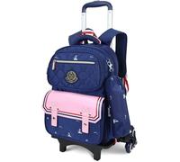 Sac à Dos à Roulettes - ZGEER - Modèle Enfant - Imperméable - 6 Roues - Couleur Bleue Vive