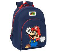Sac Ã dos adaptable avec double tirette enfant Safta Super Mario Bros Bleu 32x15x42 cm