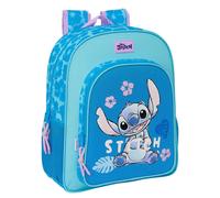 Safta Sac à dos scolaire STITCH HAWAII – adaptable au chariot, confortable, 32×12×38 cm, bleu