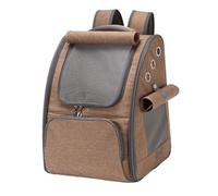 Sac à dos aérodynamique pour chat - Sac de transport extensible à double épaule - Avec aération latérale - Marron