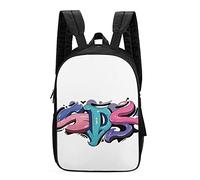 Sac À Dos Alphabet Blue Pink Printed Daypack Loisirs Bookbag Tendance Sac D'École pour Cadeau Rentrée Étudiant Voyage