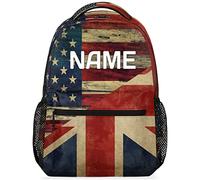 Sac À Dos American Flag Custom Britain Flag Personalized Cartables Unisexe Rucksack Loisir Cartable Scolaire pour Voyage Randonnée École