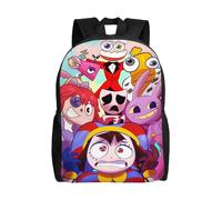 Sac à dos amusant et décontracté The Amazing Digital Circus, sac à dos réglable, sac d'école unisexe pour ordinateur portable, sac de voyage léger et grande capacité, cartable à do Noir
