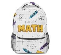 Sac à dos amusant imprimé mathématiques | Grande capacité | Motif géométrique de dessin animé | Sac à livres pour étudiants | Parfait pour les enfants et les adolescents, 04, L