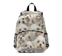 Sac à dos amusant pour garçon Motif chiens maltais | Sac à livres de sécurité, pour élémentaire, bolso escolar para adolecente