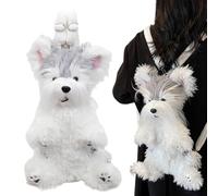 Sac à dos animal pour, avec chien mignon doux fermeture éclair lisse - animaux jouets peluche sac à dos de voyage, pour les voyages Sortir ensemble Shopping Camping Filles Garçons