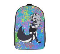 Sac à dos Animation Loona Helluva Boss, sac à bandoulière basique, sac à dos, cartable, sac à dos-XTYD1733 Noir