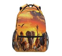 Sac À Dos Animaux D'Afrique Éléphants Rucksack Classique Sac A Dos Scolaire Loisir Cartables pour Camping Randonnée Voyages