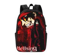 Sac à dos Anime Hellsing pour hommes, femmes et adolescents, résistant à l'eau, décontracté - CASE934 Noir