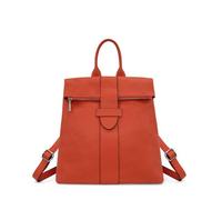 Sac à dos antivol en cuir grainé DORA Orange foncé