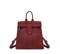 Sac à dos antivol en cuir grainé DORA Rouge foncé