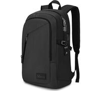 Sac à Dos Antivol Mancro pour Ordinateur Portable 15,6", Port de Chargement USB et Serrure, Imperméable et Léger, pour Homme et Femme, Idéal Bureau et École, Noir