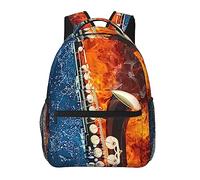 Sac à dos antivol polyvalent grande capacité sac de transport eau et feu saxophone art voyage et camping sac à dos avec poches latérales