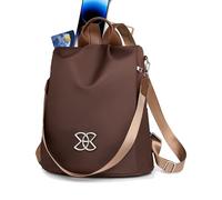 Sac à dos antivol pour femme - Portefeuille de voyage sécurisé avec fermeture éclair cachée - Compagnon léger pour la ville - Sac à dos pour femme, sac de poitrine, rangement, marron, Siehe