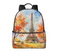 Sac à dos aquarelle Tour Eiffel pour femmes et hommes Automne Paris Sac d'école Sac à dos décontracté pour l'université, les voyages, le travail