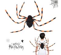 Sac à dos Araignée Halloween, Accessoires de Costume Araignée en Peluche Halloween, Props de Fête de Jambe Araignée en Peluche Réalistes, Sac cosplay Halloween pour Enfant Adulte Décor Horreur (Jaune)