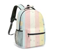 Sac à dos arc-en-ciel à rayures verticales de 40,6 cm, style rétro, vintage, abstrait, imprimé sur toute la surface, sac à dos tendance pour écolier, 09, L, Décontracté