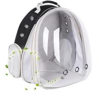 Sac à Dos Avant Extensible pour Chats de Grande Taille avec Capsule Spatiale, Sac à Dos pour Chats Gras et Petits Chiens jusqu'à 9,1 kg, Sac à Dos pour Chien pour Voyage et randonnée (Noir)