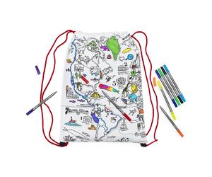 Sac à dos avec carte du monde coloriable | Eat Sleep Doodle