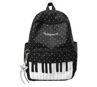 Sac à dos avec clavier de piano pour femme, homme, adolescent, sac d'école à pois avec pendentif étoile pour étudiants, universités, sac à dos unisexe pour adultes, femmes, sac à bandoulière pour
