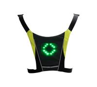Sac à dos avec clignotants LED sans fil - Gilet de cyclisme réfléchissant, indicateurs lumineux, équipement de sécurité lumineux, bretelles réglables, nylon imperméable | Équitation de nuit Course à p
