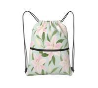 Sac à dos avec cordon de serrage - Peut être utilisé pour l'entraînement et la marche, Image de fleur, One Size