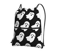 Sac à dos avec cordon de serrage pour loisirs de plein air motif fantôme Halloween mignon =>> 15,3 X 18 pouces/ 39 X 46 cm (LXH), bon pour les voyages, les bagages à main, les bagages, le camping