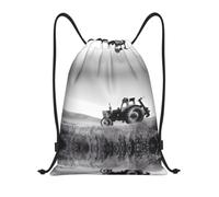 Sac à dos avec cordon de serrage réglable Motif tracteur agricole, Noir , S, Classique