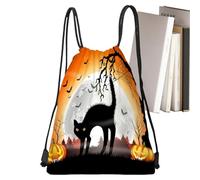 Sac à dos avec cordon de serrage | Sac à friandises - 33 x 40 cm - Sac à dos léger avec cordon de serrage pour Halloween, sac à dos léger pour sport, gym, plage, yoga