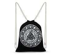 Sac à dos avec cordon de serrage Valknut Odin Viking Symbole Grande capacité Sac à dos en toile résistant à l'eau Sac de sport pour garçons filles femmes hommes, comme sur l'image