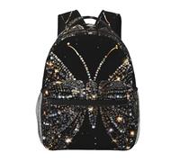 Sac à dos avec imprimé papillon et strass pour enfants et filles avec bandoulière réglable, sac à dos décontracté pour ordinateur portable, Noir , Taille unique