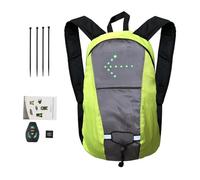 Sac à dos avec lumière LED - Sac à dos avec télécommande, 4 signaux LED | Sac à dos d'aventure en plein air rechargeable par USB, sac à dos haute visibilité avec signal de couple, Jaune, Consulte la
