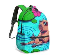 Sac à dos avec motif cochon d'Inde et lunettes de soleil 40,6 cm imprimé sur toute la surface - Sac à dos d'école pour enfants - Sac de plage fantaisie d'été, 08, L, Décontracté