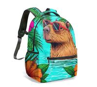 Sac à dos avec motif cochon d'Inde et lunettes de soleil 40,6 cm imprimé sur toute la surface - Sac à dos d'école pour enfants - Sac de plage fantaisie d'été, 12, L, Décontracté
