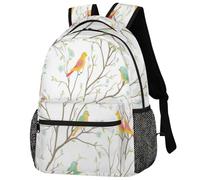 Sac à dos avec motif de branche de fleurs et oiseaux - Sac à dos décontracté pour ordinateur portable, Comme indiqué sur la photo, taille unique