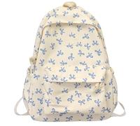 Sac à dos avec nœud - Sac d'école avec nœud pour adolescentes - Sac à bandoulière de voyage pour étudiant - Sac à dos décontracté - Grande capacité - Parapluie pour carnet de notes, Bleu