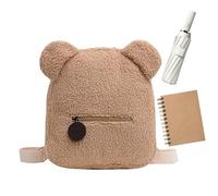 Sac à dos avec oreilles de doudou - Système de fermeture éclair, sac à dos léger rembourré, sac de jour en polaire pelucheuse | Sac de transport mignon pour frères