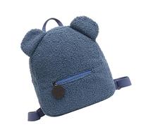 Sac à dos avec oreilles d'ours - sac à dos en peluche floue, sac à dos avec animaux doux, sac de transport pour, adorable étui pour compagnons rembourré avec spa confortable, bleu