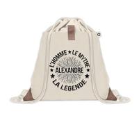 Sac à dos avec pochette Alexandre Homme Mythe Légende étoile | Sac de Sport et Gym avec cordelettes en Toile | Idée Cadeau Collègue Noël Anniversaire | Sac Doudou
