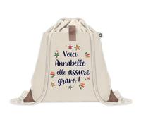 Sac à dos avec pochette Annabelle elle assure grave ! | Sac de Gym et Sport, Sac Doudou Enfant Cadeau Fête des Mères Anniversaire Soeur Noël Tata Marraine