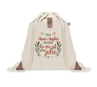 Sac à dos avec pochette Anne-Sophie la vie est plus jolie | Sac de Gym et Sport, Sac Doudou Enfant Cadeau Fête des Mères Anniversaire Soeur Noël Tata Marraine