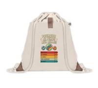 Sac à Dos avec Pochette Avant Beige Billes Pourquoi je perds | Sac de Sport 220 g/m² avec 50% de Coton Recyclé Poche Velcro 8 L | Gym Piscine École