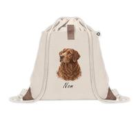Sac à Dos avec Pochette Avant Beige Chesapeake Bay Retriever | Sac de Sport 220 g/m² avec 50% de Coton Recyclé Poche à Scratch 8 L | Gym Piscine École Propriétaire Chien