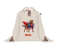 Sac à Dos avec Pochette Avant Beige Chesapeake Bay Retriever | Sac de Sport 220 g/m² avec 50% de Coton Recyclé Poche à Scratch 8 L | Gym Piscine École Propriétaire Chien