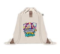 Sac à Dos avec Pochette Avant Beige Community Manager C'est juste la Meilleure Métier | Sac de Sport 220 g/m² avec 50% de Coton Recyclé Poche Velcro 8 L | Gym Piscine École